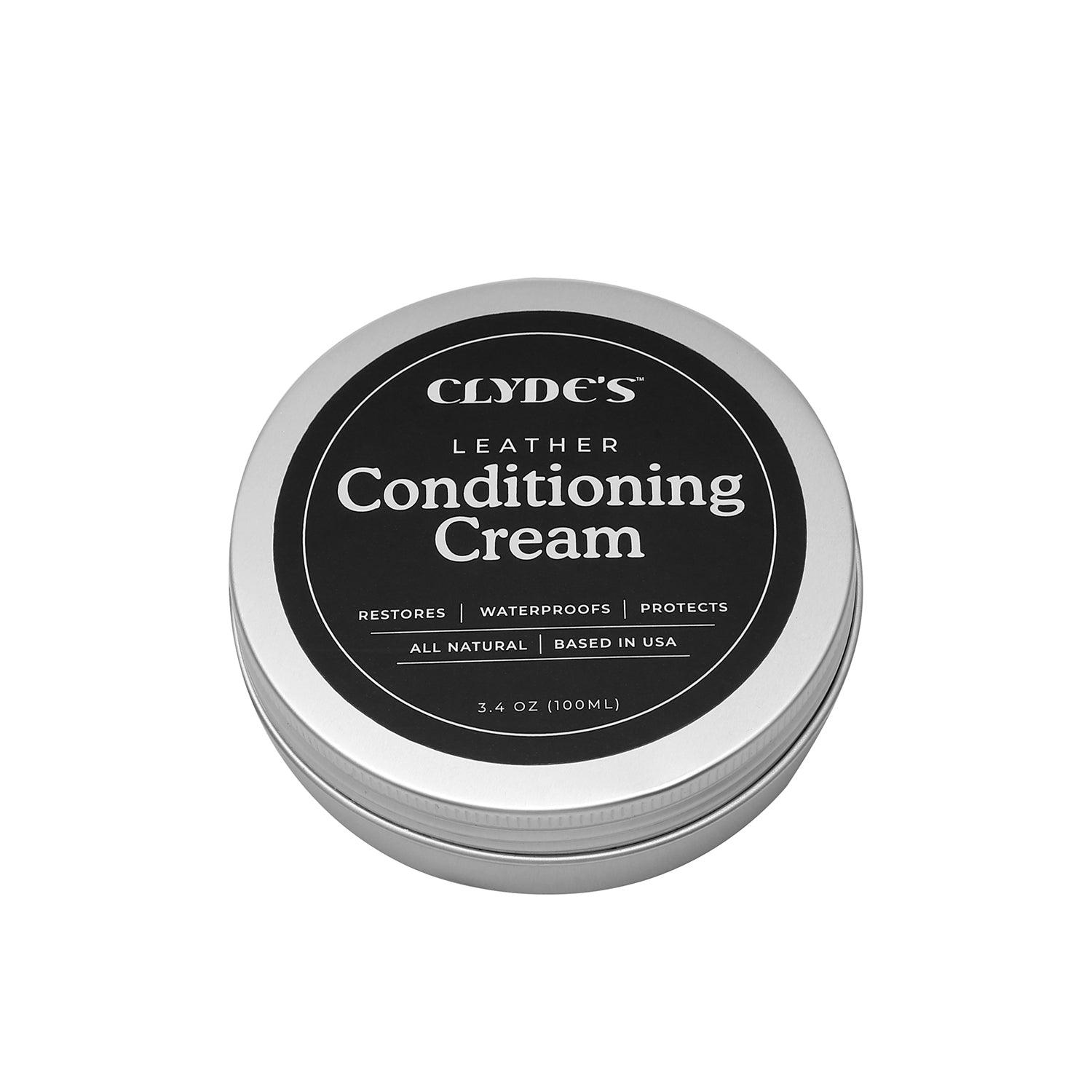 Clyde's Leather Conditioning Cream | All Natural, Non Toxic Formula | Restore & Repair Sofas, Car Seats, Shoes and More
